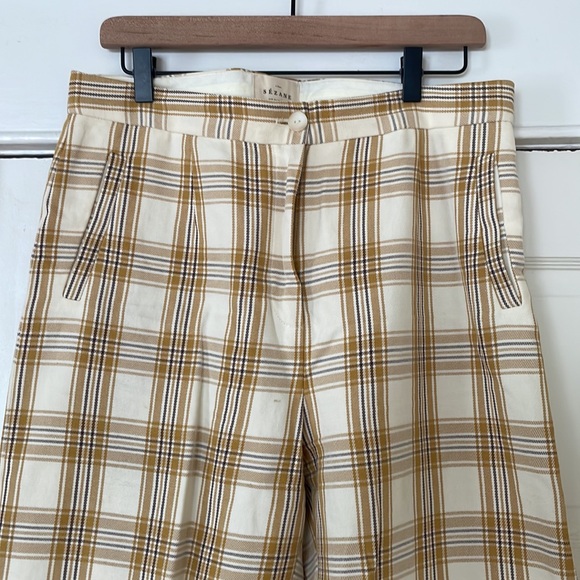 Sézane Yellow Ocre Plaid Martin Pants - Picture 2 of 7
